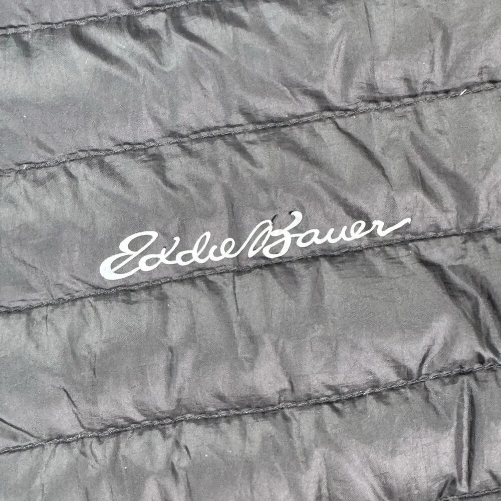 Eddie Bauer Down Puffer Jacket Men's Small Black EMJ0440S Packable